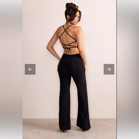 PRETTY LITTLE THINGS Strappy Back Flared Leg Jumpsuit - Picture 2 of 6
